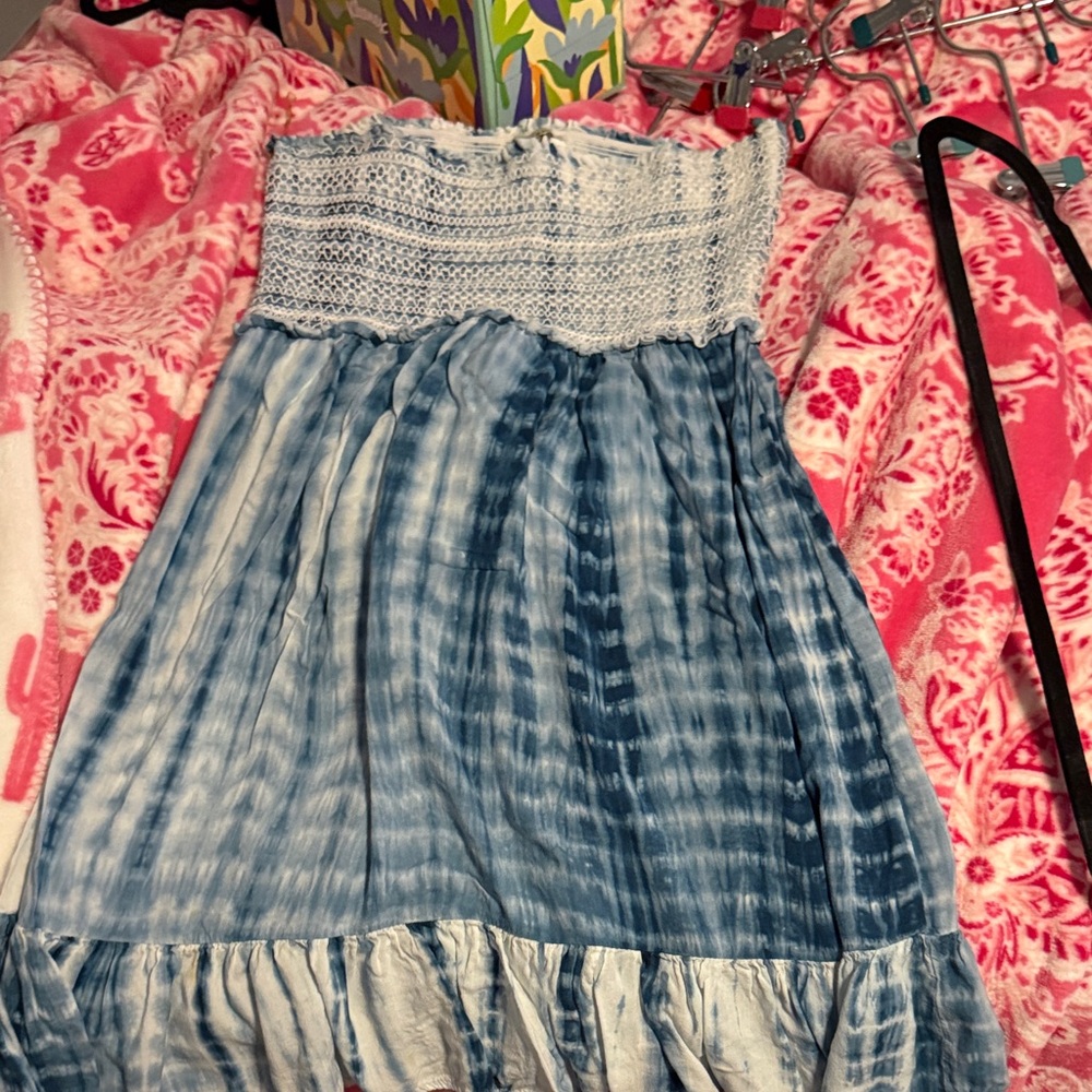 Blue Tie-Dye Kids Dress
